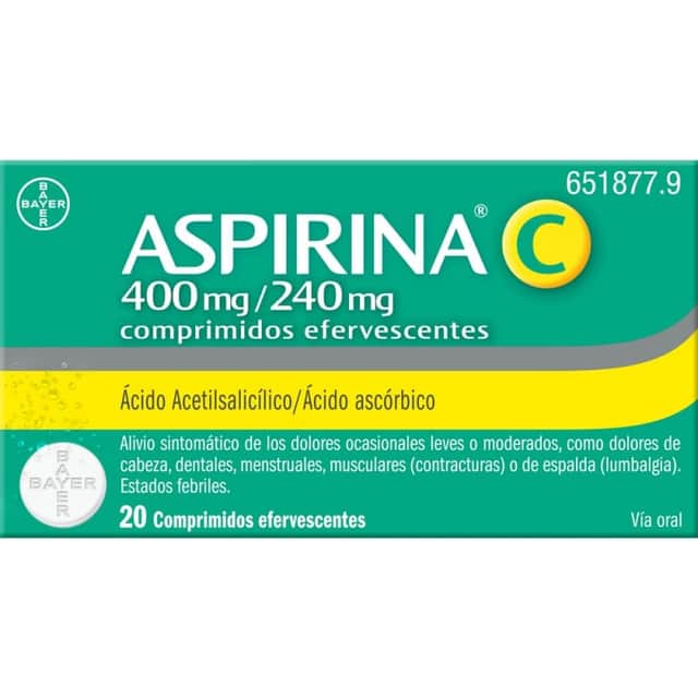 Bayer Aspirina C 400/240mg 20 comprimidos efervescentes