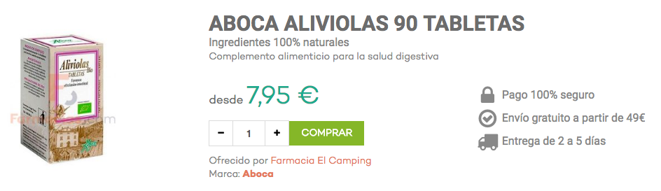 aboca aliviolas bio 90 tabletas fitoterapia farmacias.com