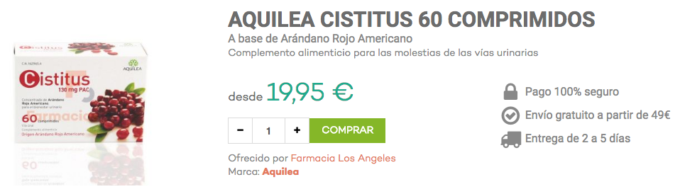 aquilea cistitus 60 comprimidos fitoterapia farmacias.com