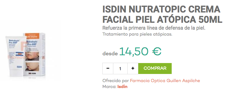 isdin nutratopic crema facial dermatitis atópica bebés farmacias.com