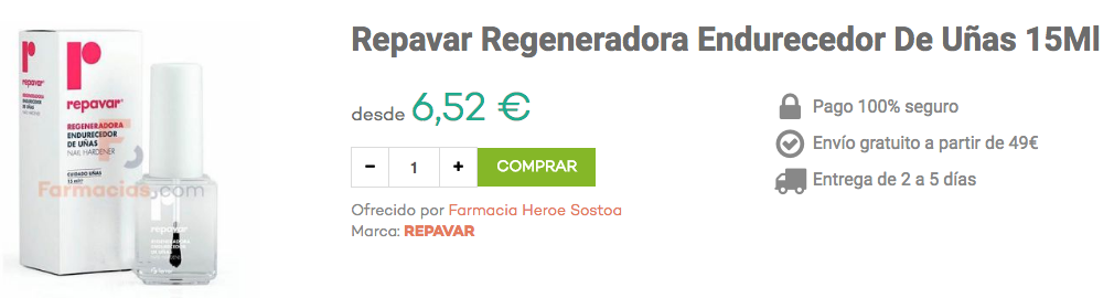 repavar regeneradora endurecedor pintarse las uñas farmacias.com