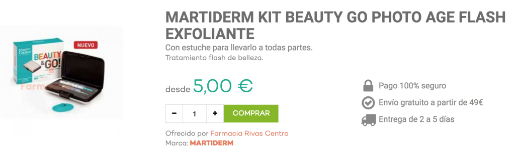 martiderm kit beauty go photo age efecto flash exfoliante farmacias.com