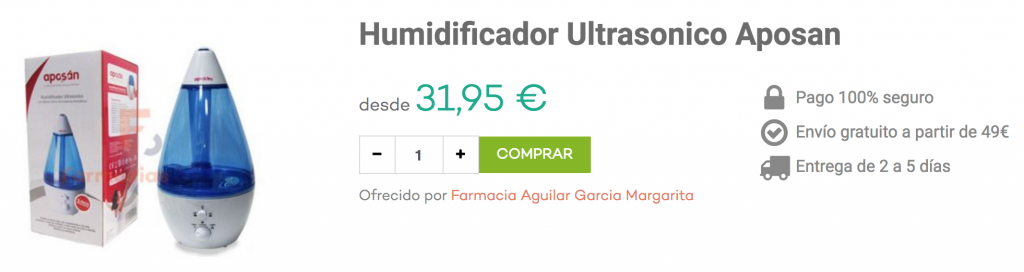 humidificador bebé aposan farmacias.com