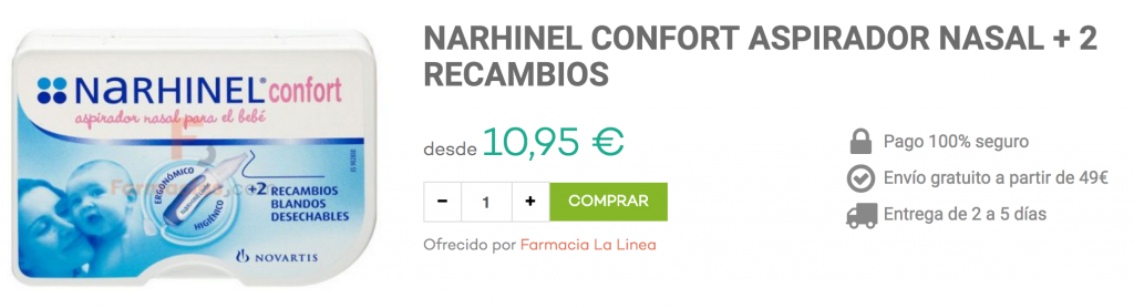 narhinel aspirador mocos bebé farmacias.com