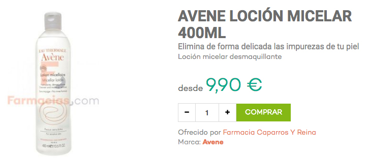 avene locion micelar 400ml dormir con maquillaje farmacias.com