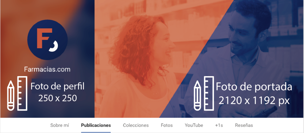 tamaño portada Google+ Farmacias.com